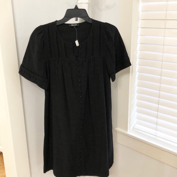 Madewell Pleated Button-Front Shift Dress - Picture 3 of 7